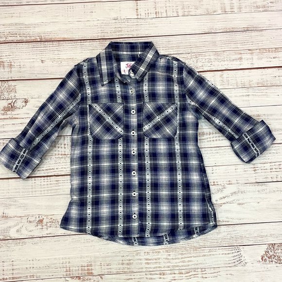 Girls Pretty in Plaid Button Up Shirt 2-Piece Set - Picture 6 of 8